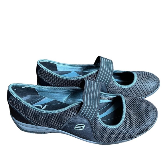 Skechers Shoes - Skechers Mesh Mary Jane Comfort Shoes Black Blue size 9